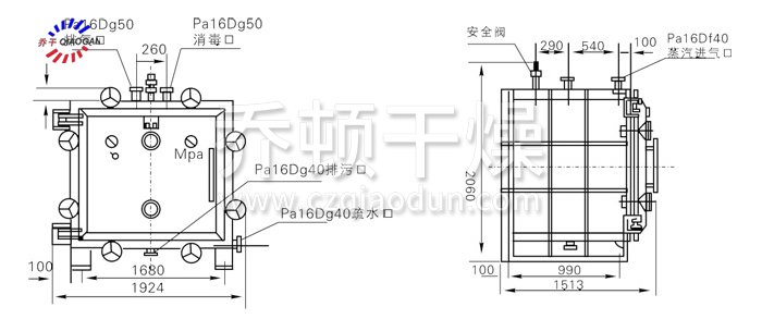 方形靜態(tài)真空干燥機(jī)結(jié)構(gòu)示意圖